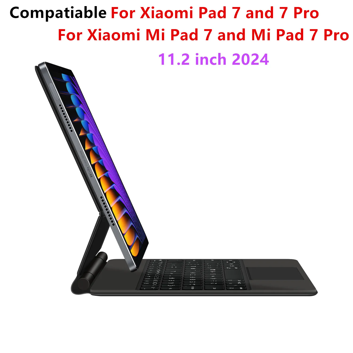 Funda con teclado mágico para Xiaomi Pad 7 2024 Mi Pad 7 Pro, funda inteligente para tableta de 11,2 pulgadas para Xiaomi Pad 8, funda para teclado español alemán - imagen 3