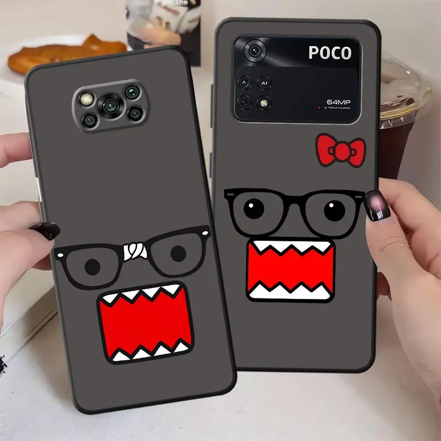 Funda de teléfono suave negra para Xiaomi Poco M5 X3 X4 X5 X7 Pro F1 C61 C71 C40 C50 M3 M4 M7 Pro C75 F3 emoticones de pareja de dibujos animados - imagen 5