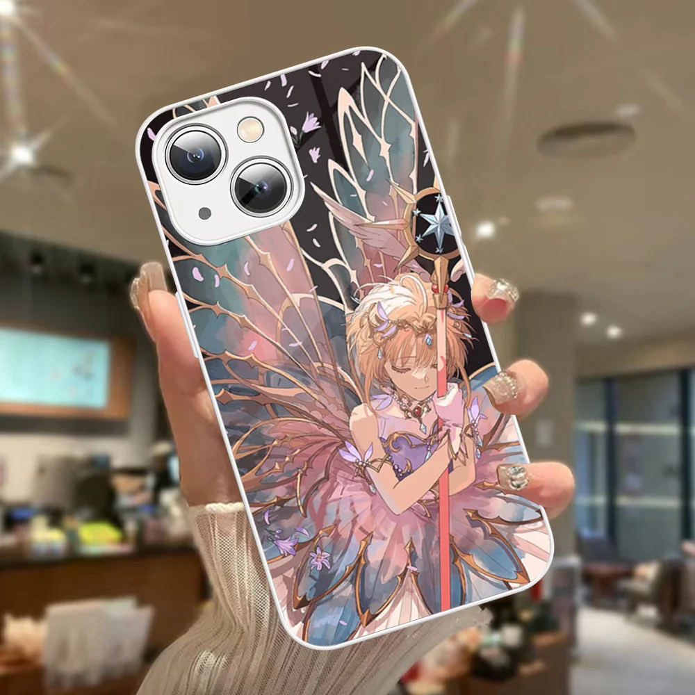 Funda de teléfono Card Captor de vidrio templado para Iphone 14 13 12 11 Pro Mini XS MAX 14Plus X XS XR Fundas - imagen 4