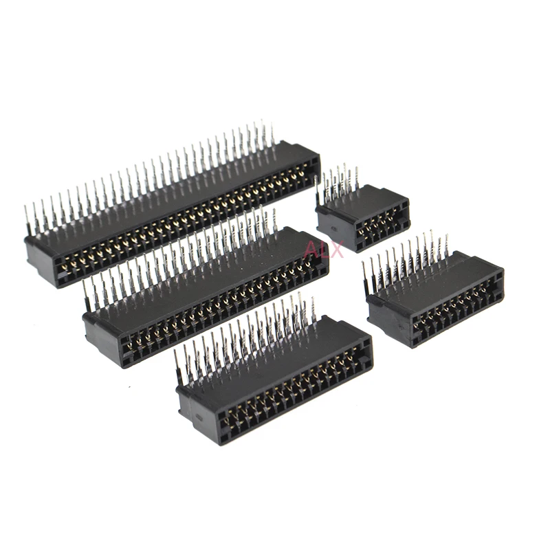 Conector de tarjeta de borde de ángulo recto, ranura de 2,54mm, paso 8/10/12/16/18/20/28/30/36/40/50/60/72/80/98 pines PCB, enchufe de dedo dorado, 5 uds. - imagen 2