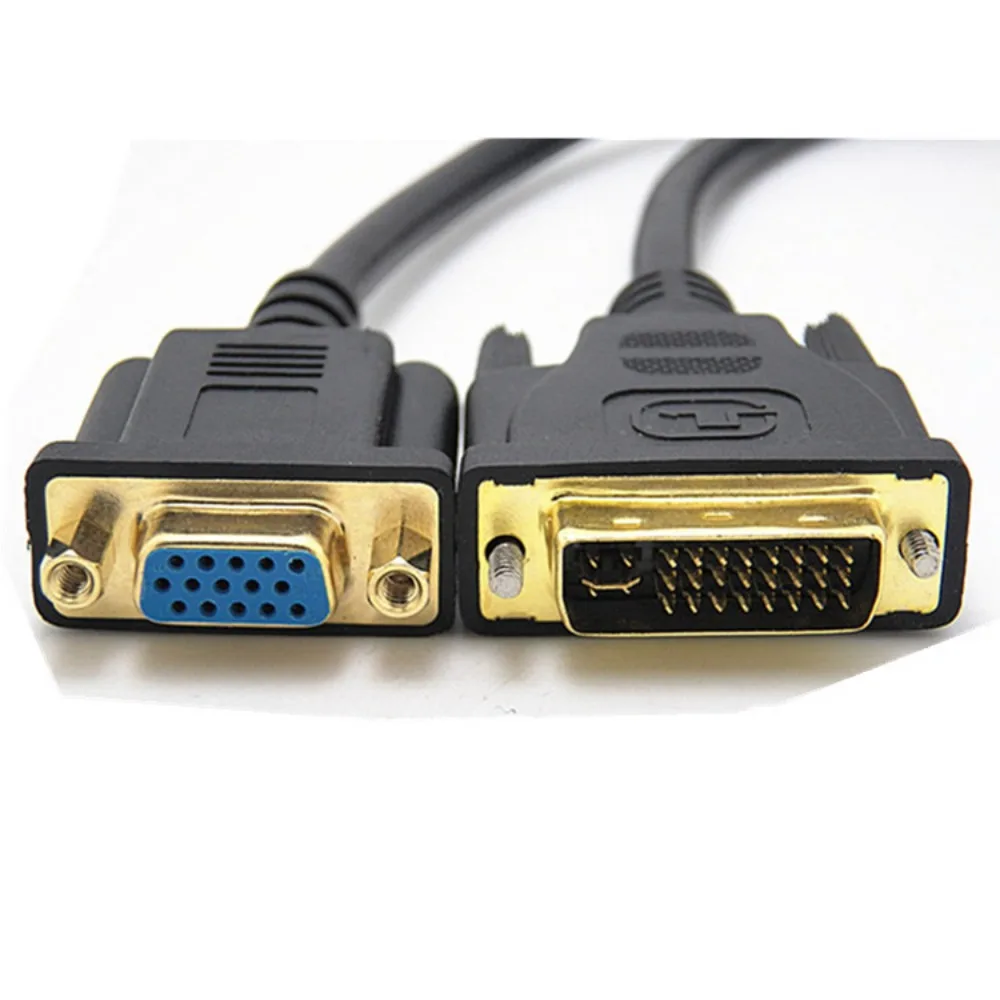 Cable adaptador DVI macho a VGA hembra, convertidor de vídeo, 24 + 5, 25 DVI-I a VGA, para TV, PS3, PS4, pantalla de PC, 1080P, 0,3 M - imagen 3