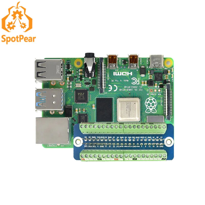 Placa de expansión Raspberry Pi GPIO, Terminal Industrial con pegatina de definición de Pin - imagen 2