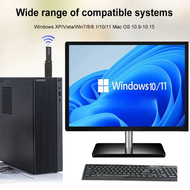Adaptador Wi-fi AX5400 tarjeta de red USB Wifi 5 2,4G 5G 6G WiFi Dongle para ordenadores de sobremesa portátil Windows 10 11 controlador gratis - imagen 4