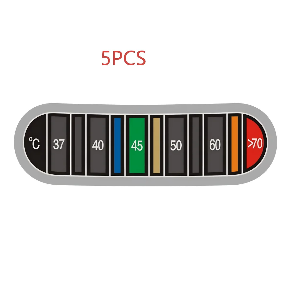 10/5 piezas 37-70 ℃ Pegatina impermeable para termómetro de Color, termómetro portátil, taza, hervidor, probador de temperatura, pegatinas - imagen 3