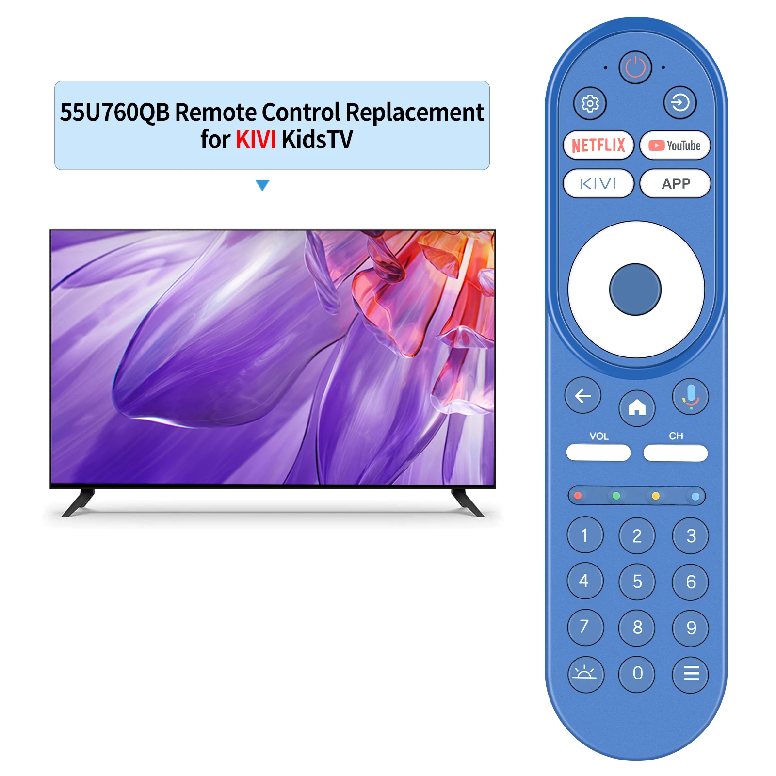 Mando a distancia para TV, nuevo mando a distancia para 55 ", UHD, KIVI 32, 43, 55U760QB, KidsTV - imagen 2