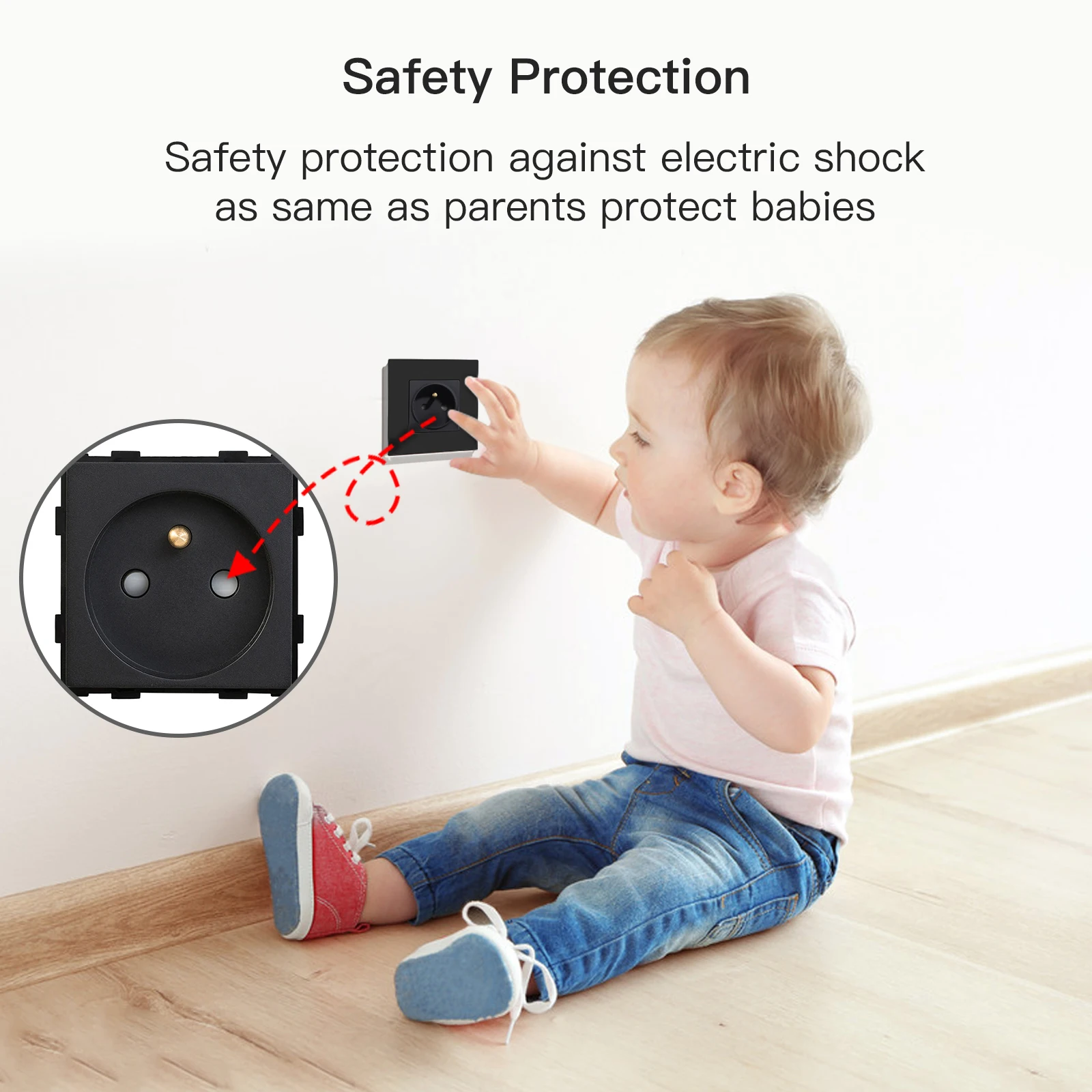 BSEED-enchufe de pared francés, interfaz de carga USB Dual tipo C para teléfono/PC, marco de plástico, toma de corriente francesa de 250V - imagen 3