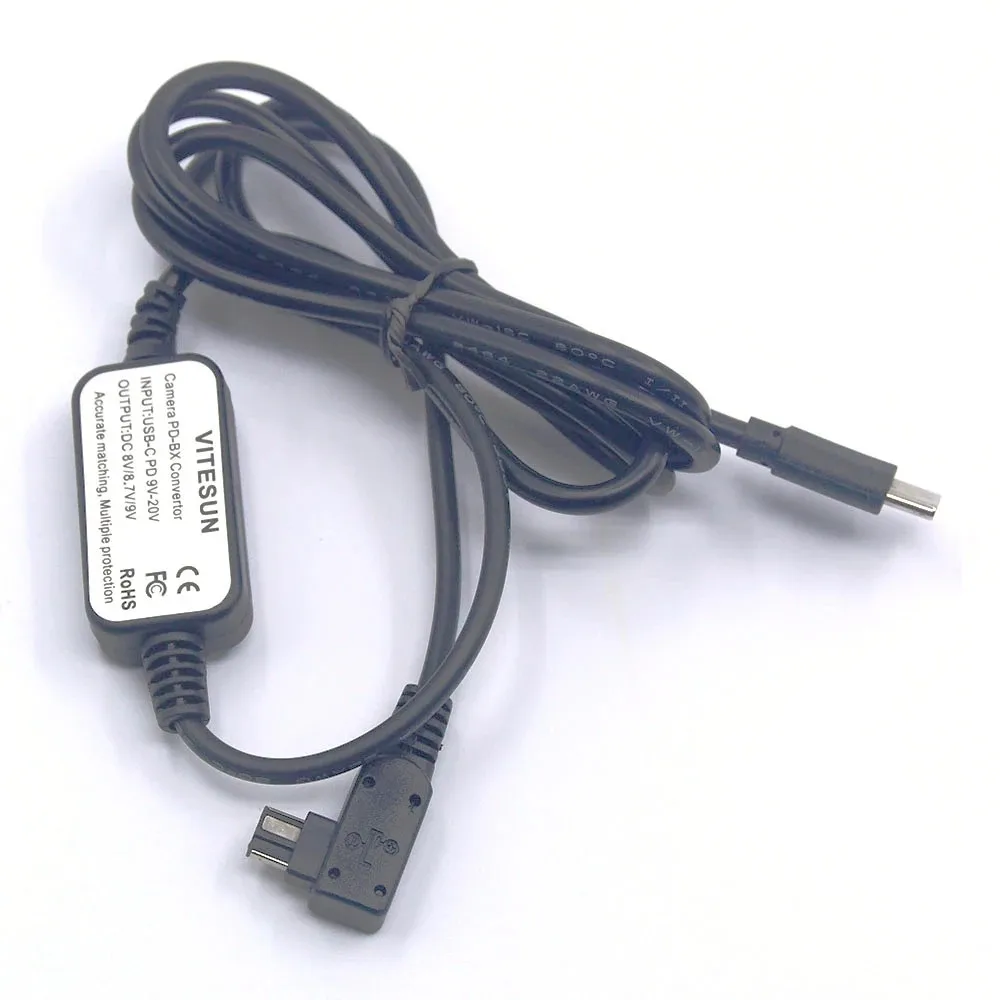 Cable adaptador de cargador de banco de energía PW10AM PD USB tipo C para Sony Alpha A58 A99 VG10 DSLR-A450 A500 A550 A700 A850 A900 A350K A700K - imagen 3