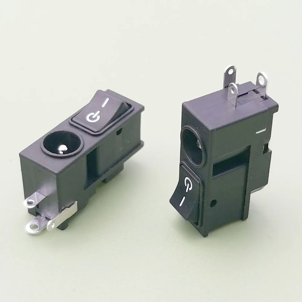 1 conector CC 5,5*2,1 5,5*2,5mm toma de corriente RJ-003 puerto de alimentación CC hembra con interruptor 2 en 1 soporte CC conector de RJ-002 - imagen 3