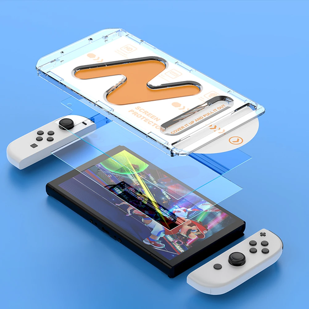 1/2 Uds vidrio Protector para Nintendo Switch Protector de pantalla de vidrio templado para Nintendo Switch Oled película protectora antiarañazos - imagen 2