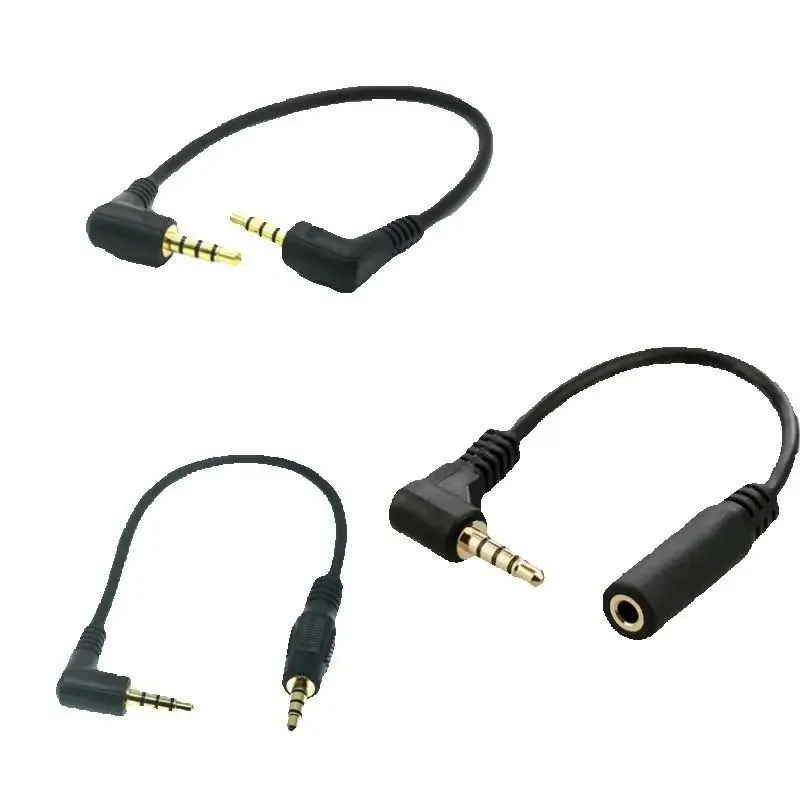 Audio Stereo 3.5mm Male to Right Angle Female M/F Plug Adapter Converter 3.5 mm Plug extended line Cable Cord 0.25m 1m