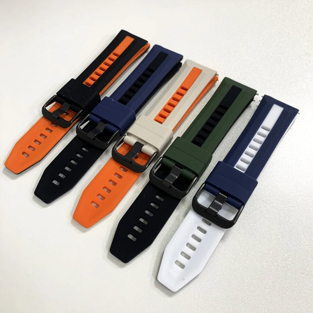 Correa de reloj de repuesto de 22mm para Realme Watch S2 3 2 S Pro, accesorios deportivos de silicona para pulsera SUUNTO RUN/RACE 2 - imagen 4