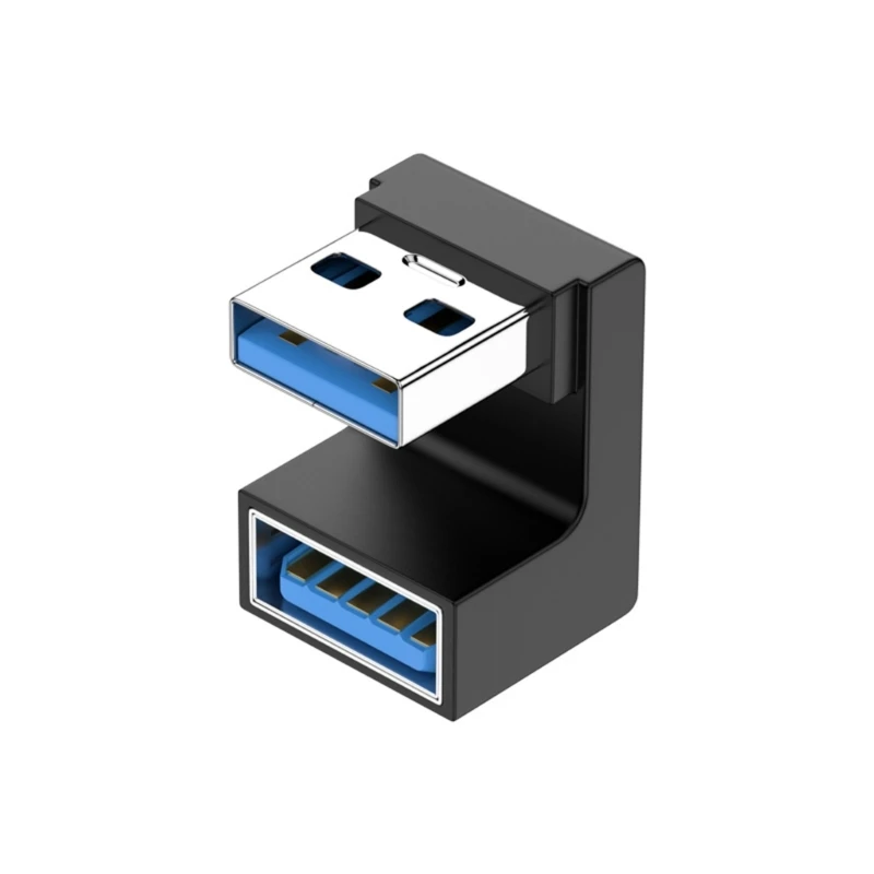 Adaptador USB tipo A, adaptador USB 3,0 en ángulo hacia arriba y hacia abajo, extensión macho A hembra de 180 grados, 5gbps, para ordenador portátil y PC