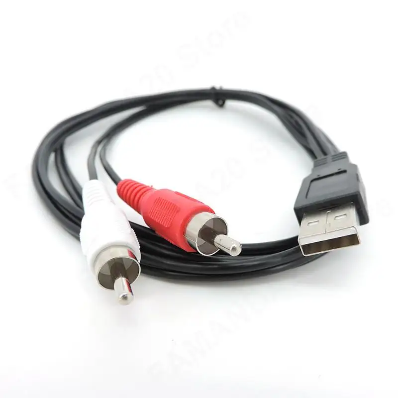 USB A 2,0 hembra macho a 2 3 Rca 2/3RCA macho hembra AV enchufe adaptador conector Cable PC TV HDTV AUX Audio Video m20 - imagen 4