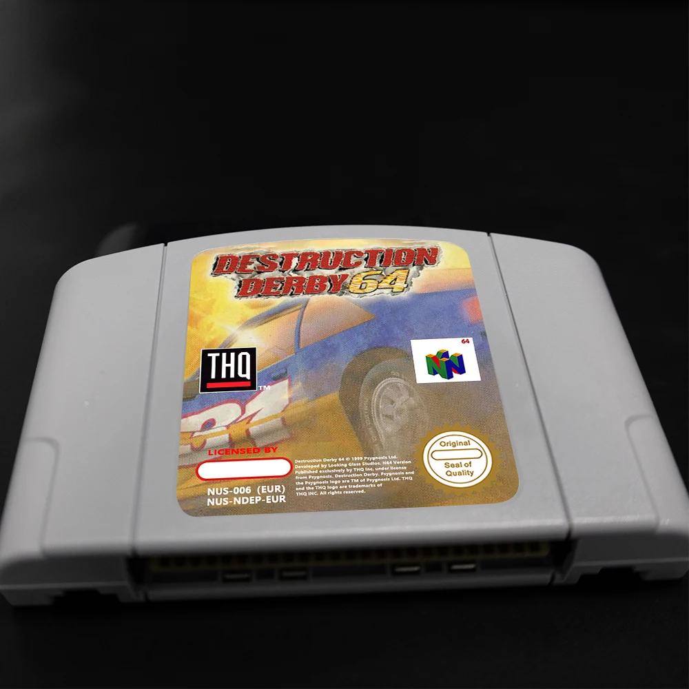Cartucho de juego Destruction Derby 64 para consolas PAL EUR de 64 bits, tarjeta de juego N64