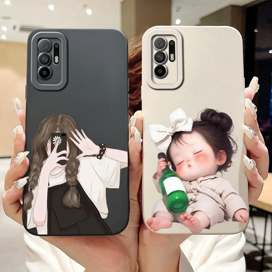 Funda de teléfono con dibujos animados para OPPO Reno5 Z / Reno6 Z, funda de silicona suave a prueba de golpes para Oppo Reno 5Z 6Z 5G, parachoques - imagen 3