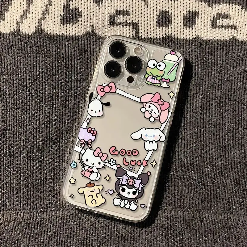 Funda de teléfono Sanrios Kuromis y Hellos Kittys para iPhone 16 15 14 13 12 11 Mini Pro Max X XR XSMax 8 Plus SE20 cubierta transparente - imagen 4