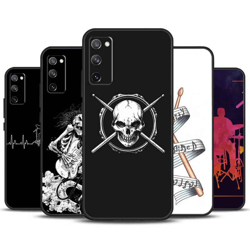Funda de tambor de instrumento Musical para Samsung Galaxy S24, S23, S22 Ultra, S21, S20 FE, Note 10 Plus, Note 20, S8, S9, S10