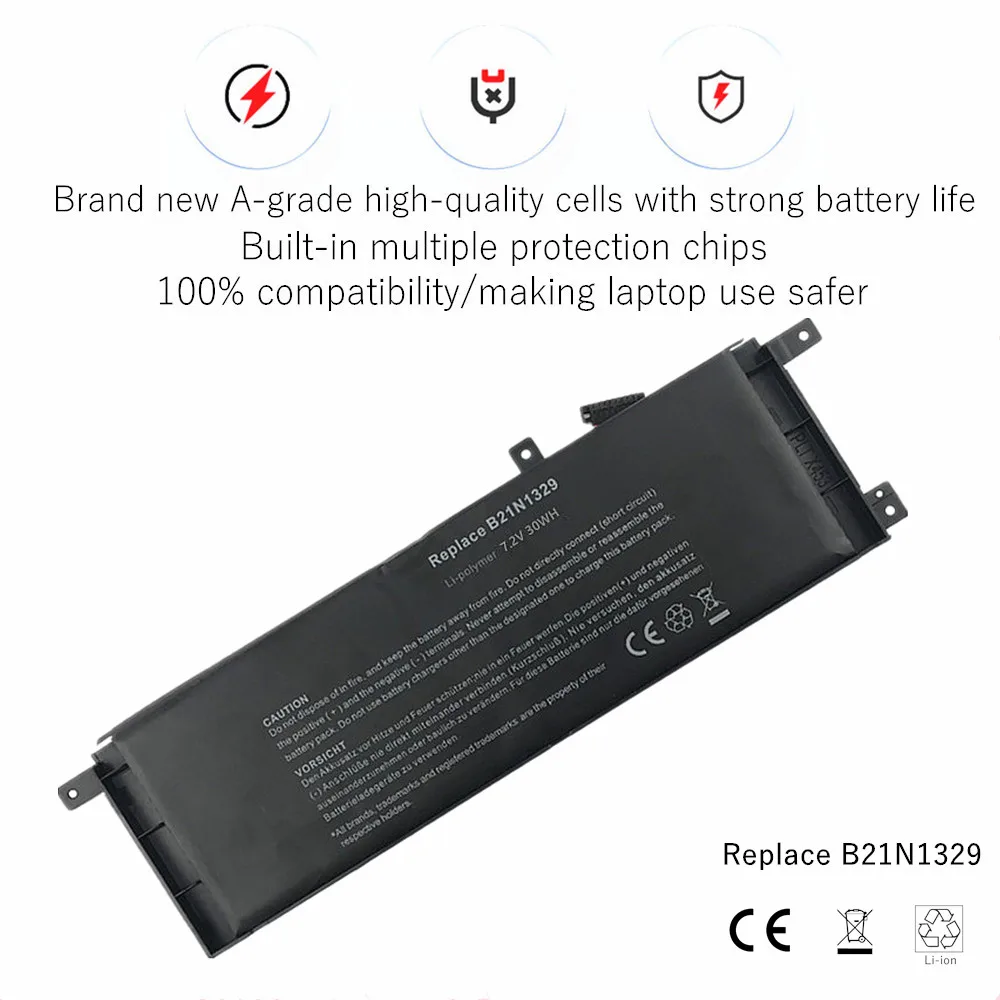 Una batería negra con una señal de advertencia