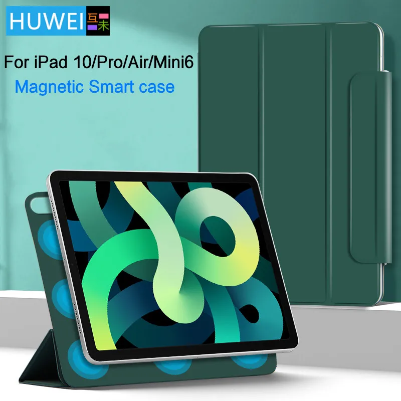 HUWEI para iPad Air 5 funda para iPad Pro 11 funda magnética de 12,9 pulgadas para Air 2022 para Mini 6 funda inteligente para iPad de 10. a generación - imagen 2