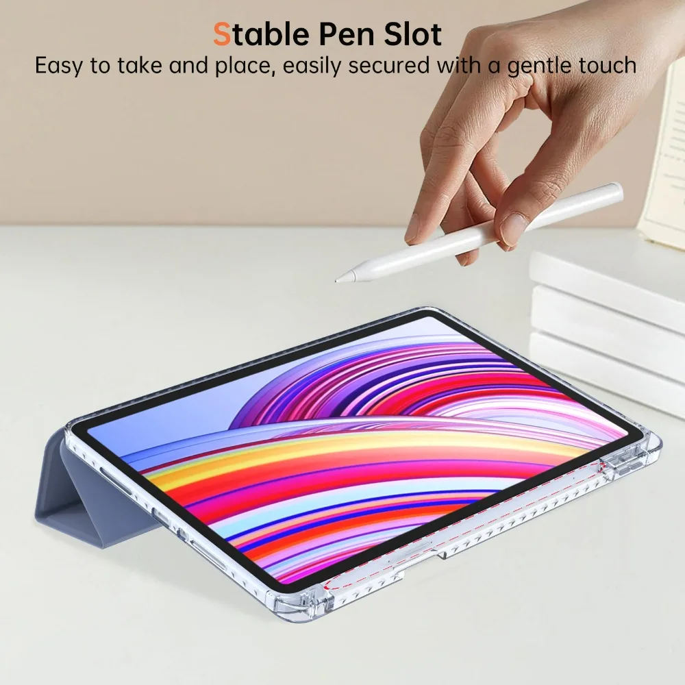 Para Redmi Pad Pro funda de 12,1 pulgadas 2024 funda con soporte abatible triple para Redmi Pad Pro Poco Pad 12 1 2024 con cubierta de suspensión automática - imagen 5