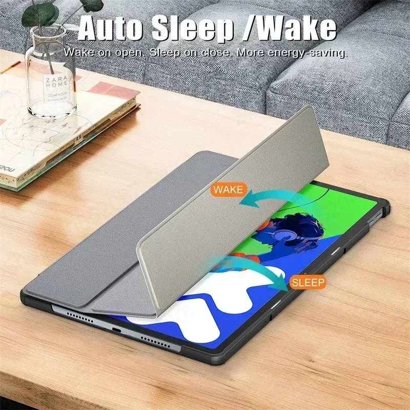 Para Lenovo Idea Tab Pro 12,7 "funda triple de cuero magnético soporte duro inteligente para Xiaoxin Pad 12,7 2025 TB-375FC TB-373FU - imagen 4