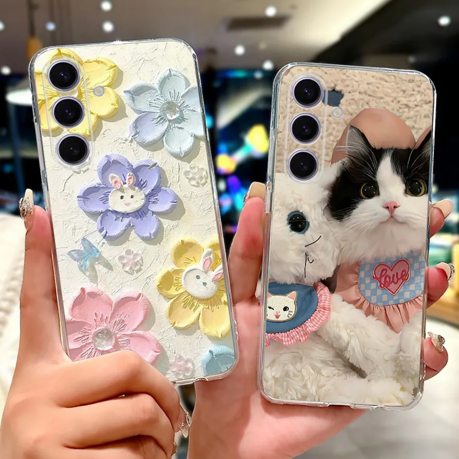 Nuevo diseño de funda de teléfono para Samsung Galaxy S24/S24 FE, funda trasera transparente de TPU para Samsung S24 S 24 S24FE 5G, fundas de silicona suave - imagen 2