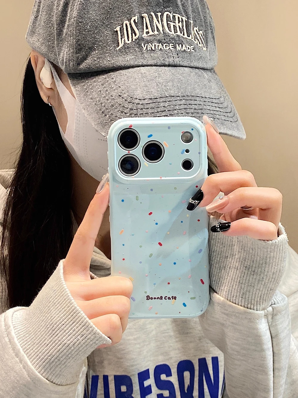 Bonita funda de teléfono de lunares coloridas de pantalla completa para IPhone 16, 15, 14, 13, 17 Pro Max, funda protectora suave con grafiti a prueba de golpes - imagen 5