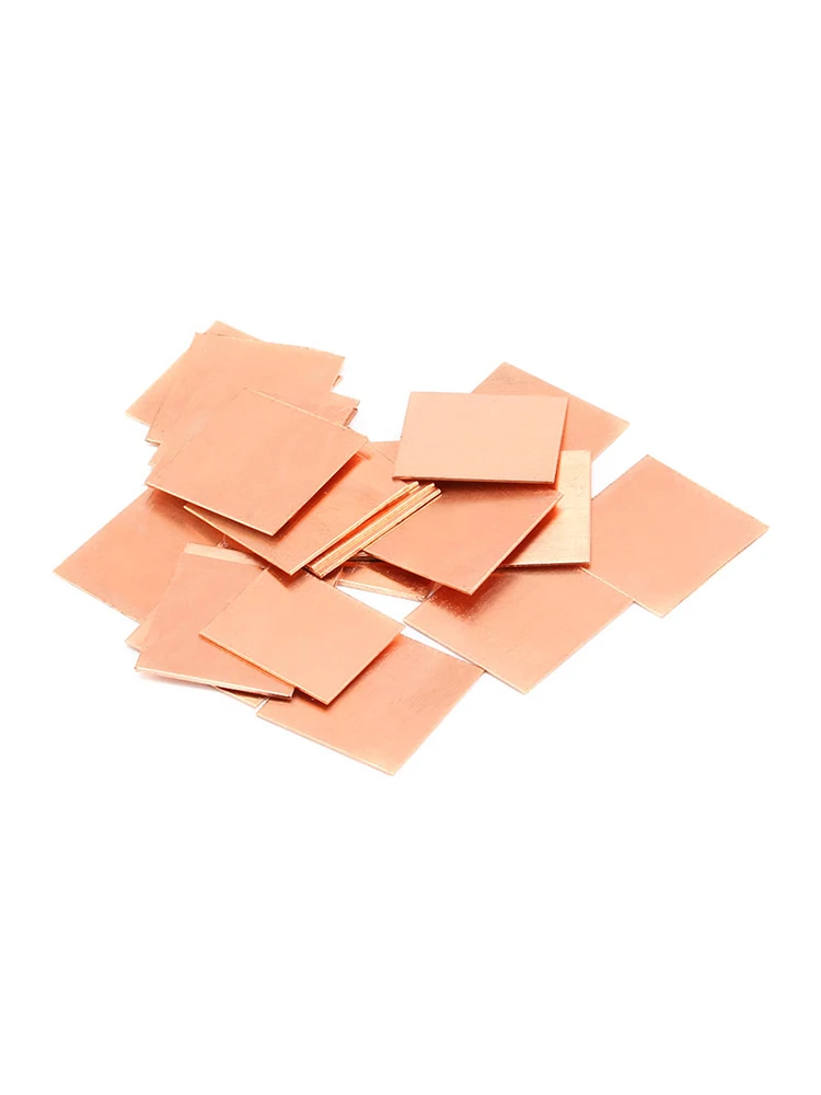 Disipador térmico de cobre para ordenador portátil, almohadillas térmicas de 5 piezas, 15x15mm, 0,3/0,4/0,5/0,8/1,2/1,5/1,8/2 espesores, Chipset IC, GPU, CPU - imagen 2