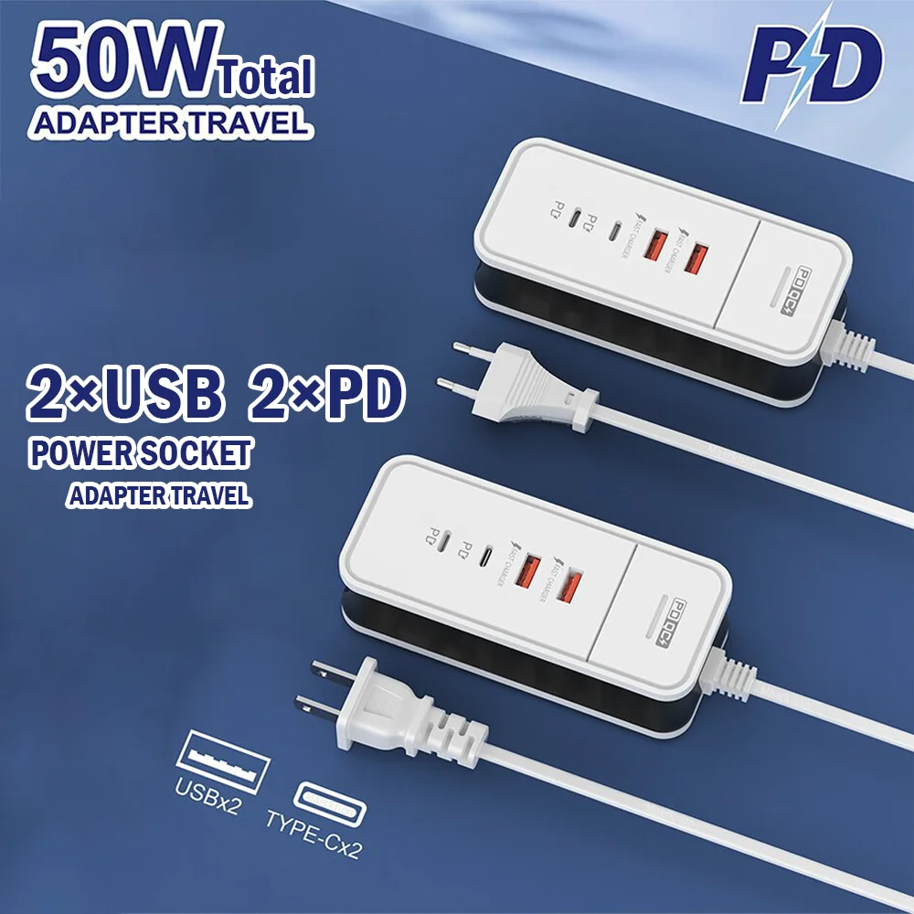Cargador USB de 4 puertos QC 3,0 3.1A, cargador de viaje, cargador de pared de carga rápida para iPhone 15, Xiaomi, Samsung, adaptador de corriente de viaje para teléfono