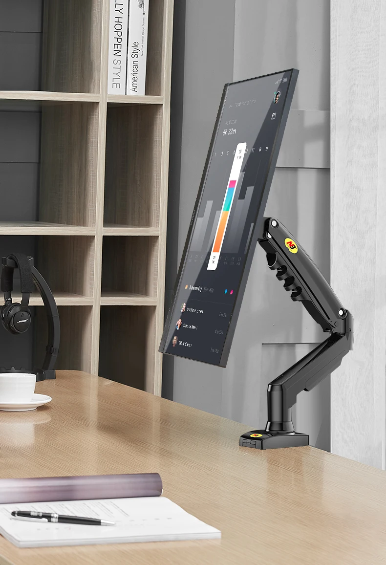 Brazo Monitor NB NEW F80 con Resorte Gas – Ergonómico Doble 17-30'' - imagen 3