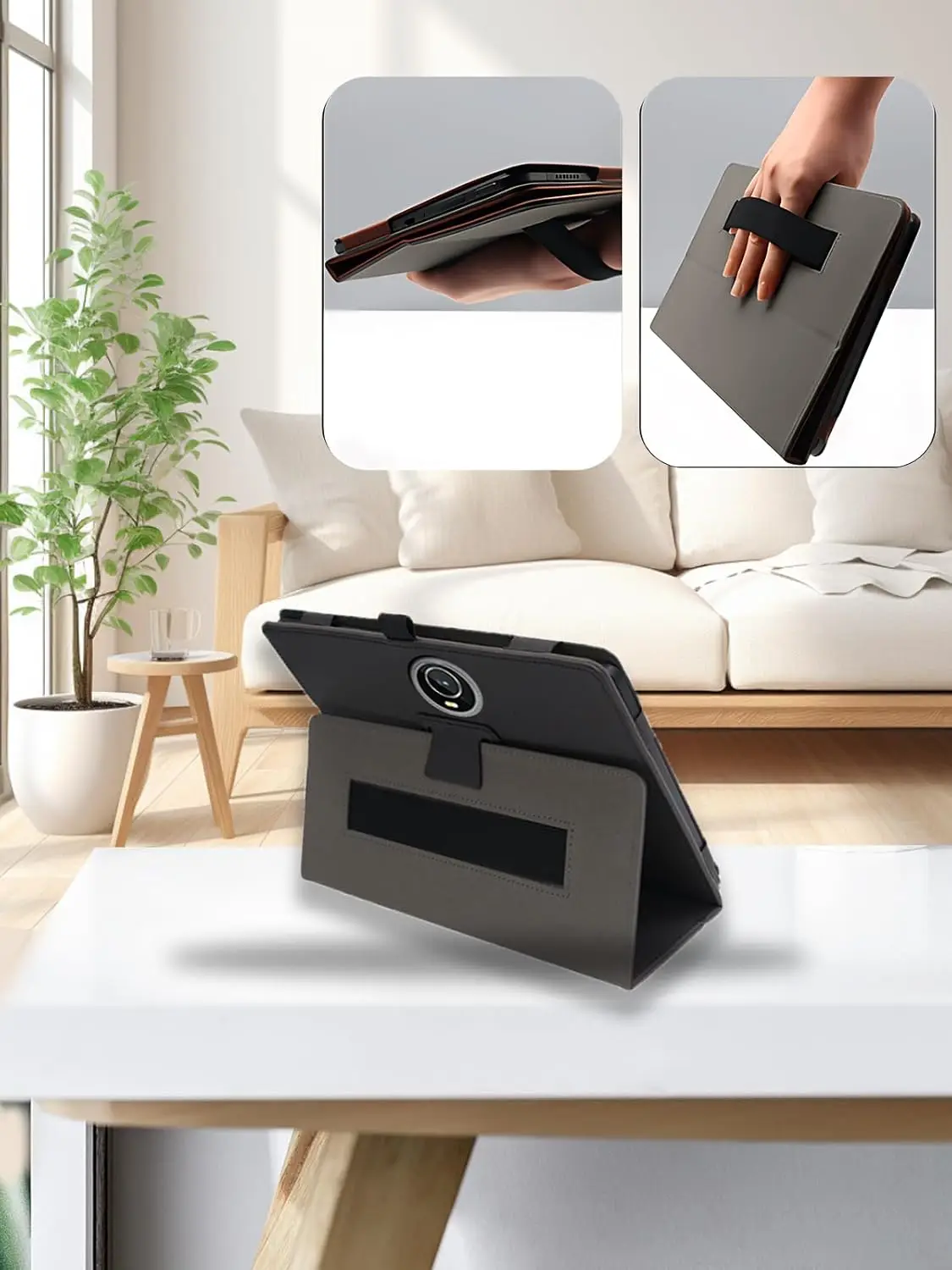 Funda con tapa para COLORROOM C5 11 "2024 Folio Stand Funda de cuero Pu con correa de mano para TUOHAITIME K10/JIKOCXN C5/Aiprotablet C5 - imagen 4