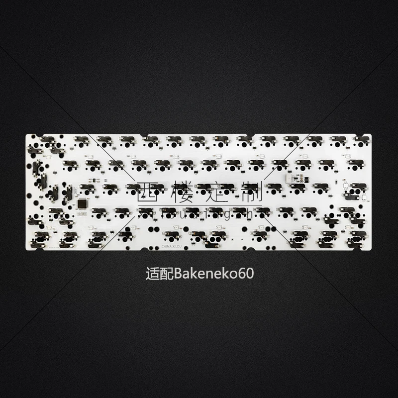 Bakeneko60 Placa de posicionamiento sin ranura personalizada, soldadura PCB intercambiable en caliente, columna múltiple, espacio dividido a través de la llave de cambio, luz RGB - imagen 4