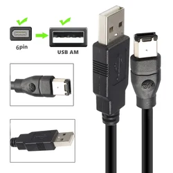 Cable FireWire IEEE 1394 de 6 pines a USB-A para tarjeta de sonido