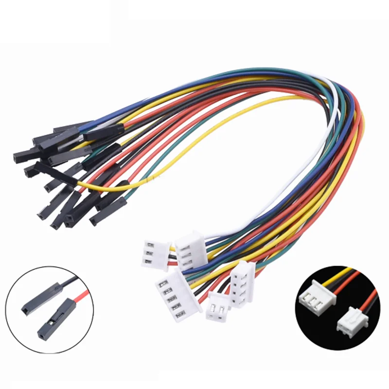 5 unids/lote JST 1,25mm a DuPont 2. Cable de conexión/terminal de 54 mm-1P, cable DuPont largo de 10/20/30 cm, 2p, 3p, 4p, 5p-12p