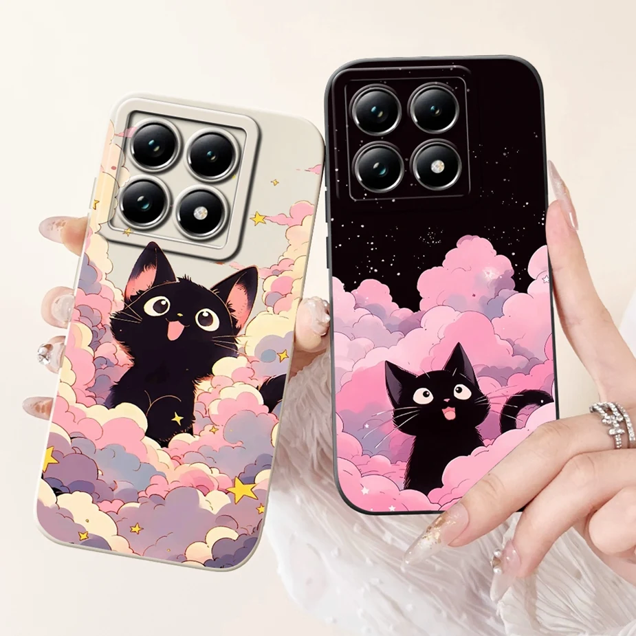 Para Xiaomi 14T Pro 5G funda de lujo con flores pintadas de caramelo funda de silicona suave para Xiaomi Mi 14T Pro 14TPro 5G bolsas de funda trasera - imagen 2