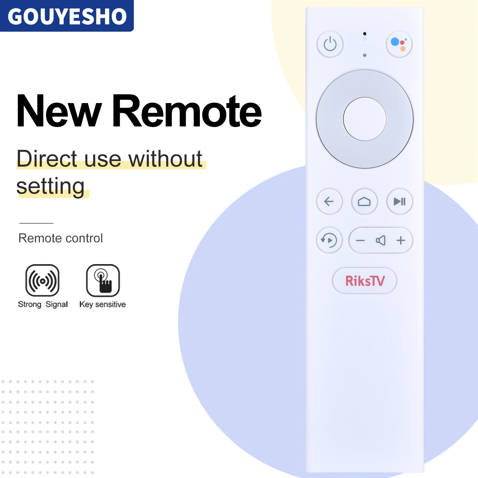 Nuevo WH 200319 Control remoto C/ROH para RiksTV fuerte SRT412 Strømmeboks con asistente de Google