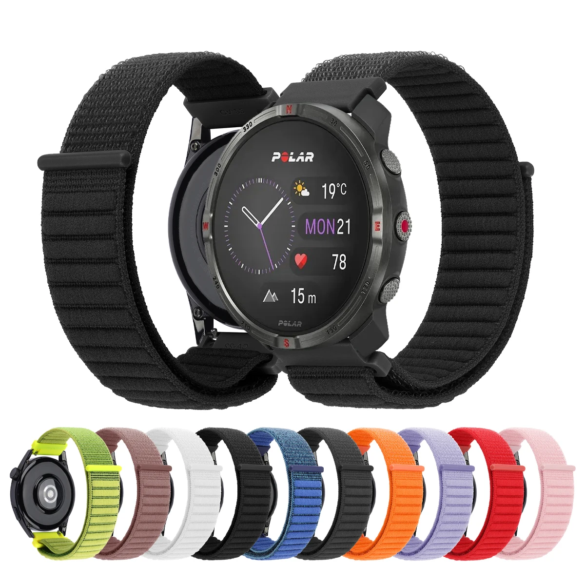 Correa trenzada de 20mm y 22mm para POLAR IGNITE 3 2, banda de nailon Vantage M3 M2 M/V3/Grit X2 Pro Titan/Grit X Pro, pulsera deportiva - imagen 2