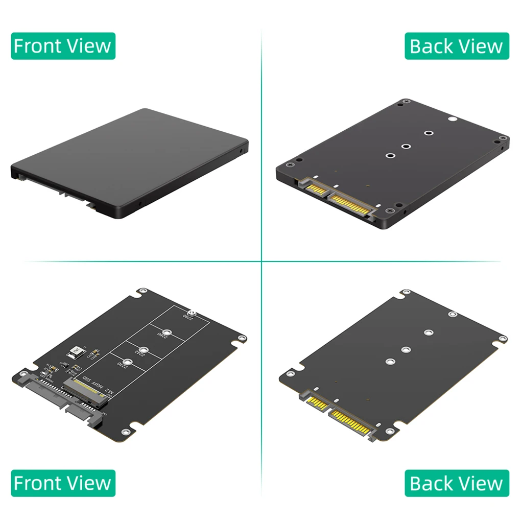 Para M.2 NGFF a 2,5 SATA SSD caja B & M Key SATA a 2,5 pulgadas SATA 3,0 tarjeta convertidora de disco duro con caja de plástico de 7mm - imagen 2
