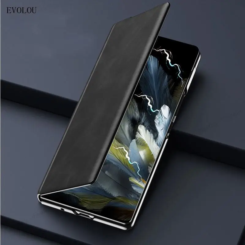 Funda de cuero para Oneplus Open Nappa Stripe Flip, con ranura para bolígrafo para One Plus Open 5G 1 + open Protection Magnetic Book Stand Cover - imagen 2