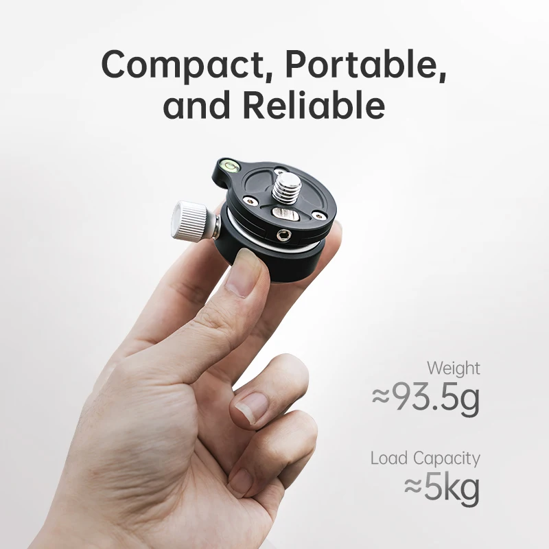 Ulanzi FALCAM Mini cabeza de bola tipo cuenco (W40) ±8 °   Ajuste de inclinación 360 °   Carga de ajuste de nivel Cabezal de bola de metal de 5 kg - imagen 5