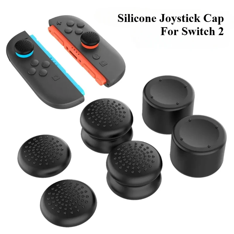 6 uds tapas de empuñaduras de pulgar antideslizantes de silicona para Switch 2 controlador Joy-Con cubierta de Joystick analógico para accesorios de juego NS Switch2 - imagen 2