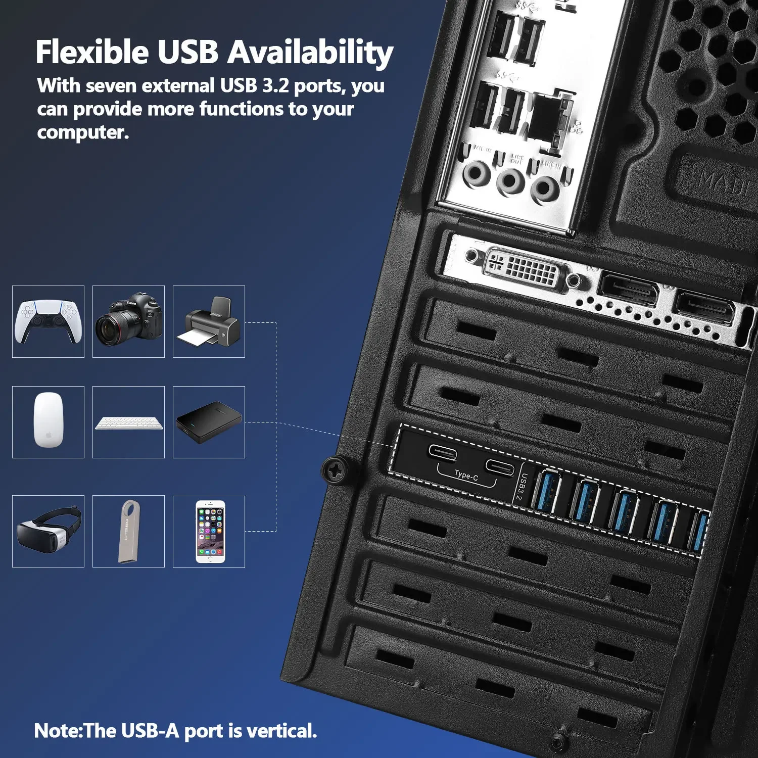Tarjeta de expansión eficiente PCIe X4 a USB3.2 de 7 puertos con 5 puertos TYPE-A + 2 puertos TYPE-C 10 gbps - Para PC Windows y MAC - imagen 4
