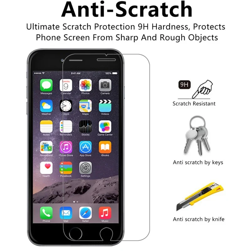 Vidrio templado protector para apple iphone 6 6s plus protector de pantalla en iphone6 6 s s6 6plus 6splus película i teléfono iphone ipone - imagen 4