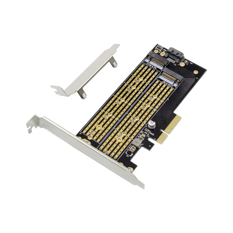 Tarjeta adicional PCIe X4 M.2 B & M Key NVMe SSD NGFF adaptador multiplicador de expansión convertidor Pci-e 4x M2 6Gbps tarjeta elevadora