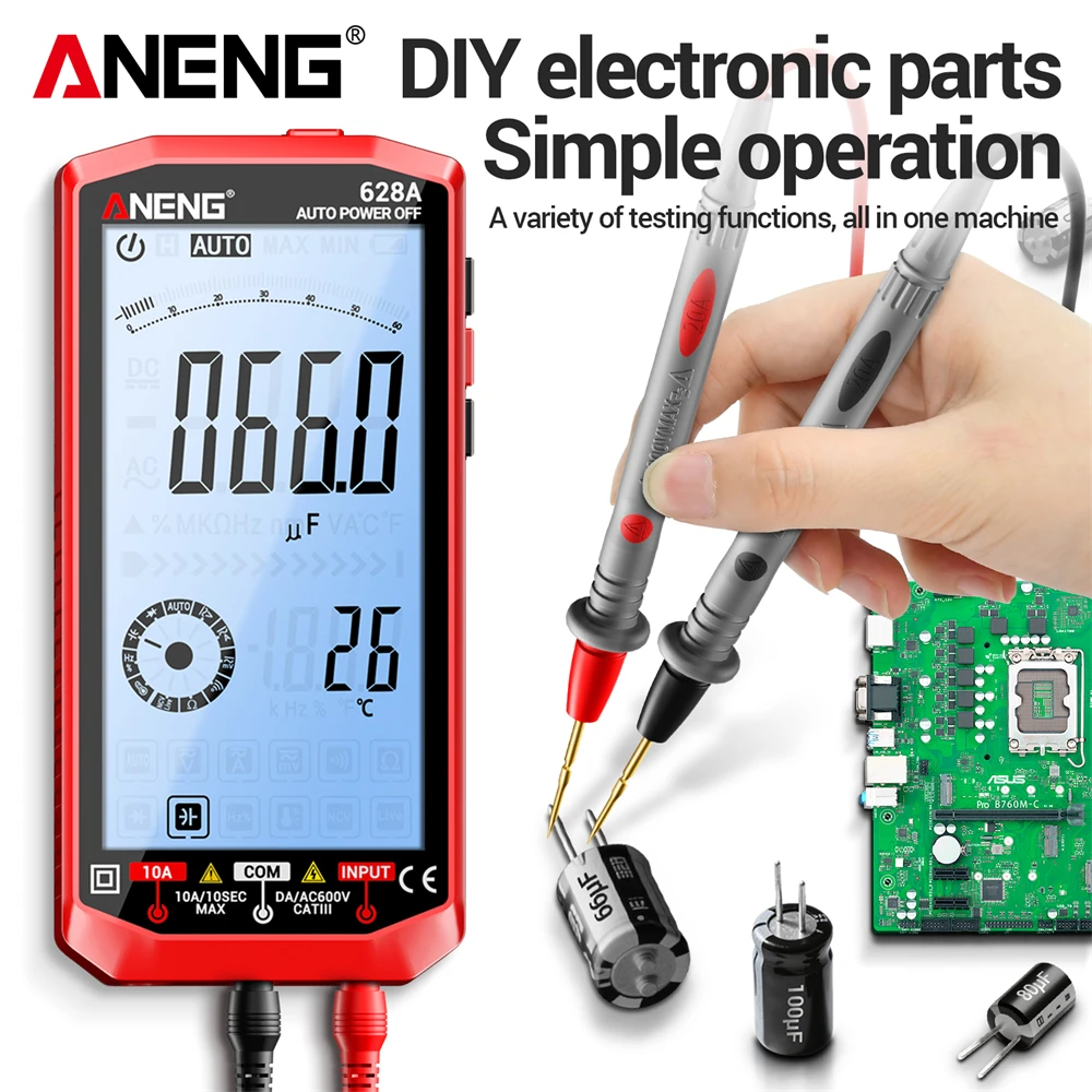 Multímetro Digital profesional 6000 recuentos 628A + B18 palabra/destornillador cruzado voltaje AC/DC voltaje corriente amperímetro Detector prueba - imagen 3