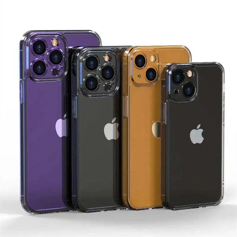 Funda de teléfono de vidrio templado transparente para iPhone 16 15 14 13 12 11 Pro Max Plus XR X XS 7 8 parachoques a prueba de golpes cubierta transparente dura - imagen 2