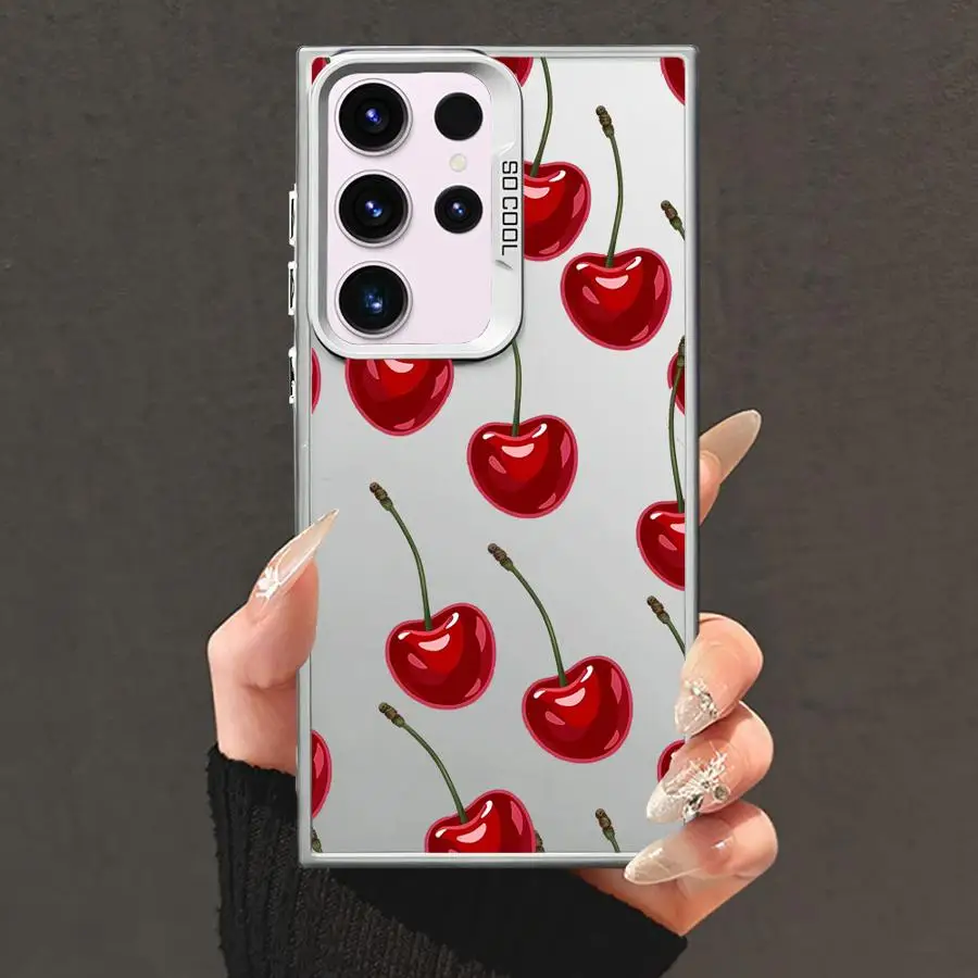 Funda trasera de teléfono con diseño de cereza para Samsung Galaxy S22 S25 S23 Note 20 Ultra S20 Plus S21 S24 FE S23 - imagen 3