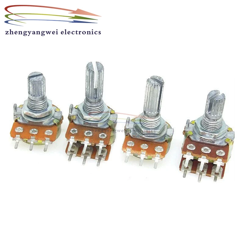 Potenciómetro 1K 2K 5K 10K 20K 50K 100K 250K 500K 1M, 2 piezas, WH148, 3 pines, 6 pines, 15mm, B1K, B2K, B5K, B10K, B20K, B50K, B100K, B250K, B1M - imagen 5