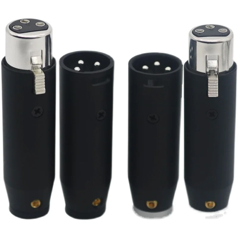 4 Uds 11mm Hifi hembra macho XLR enchufe Jack negro mate agujero grande 3 pines plateado micrófono Auido adaptador de conector de equilibrio de vídeo - imagen 5