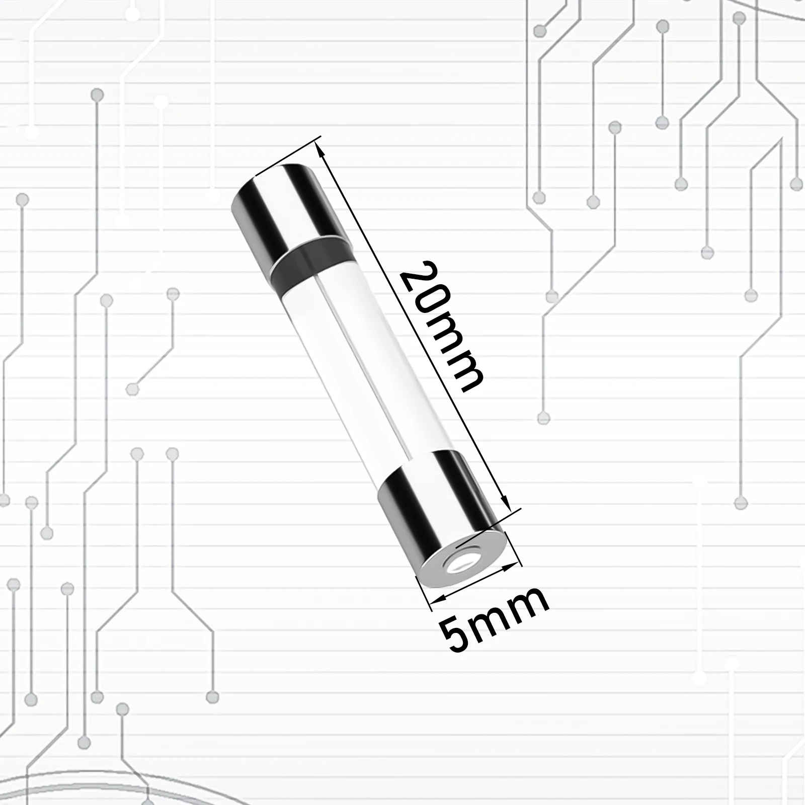 Kit surtido de fusibles de vidrio de soplado rápido, 100/150 Uds., 15 valores M5x20mm 0.1A-30A - imagen 2